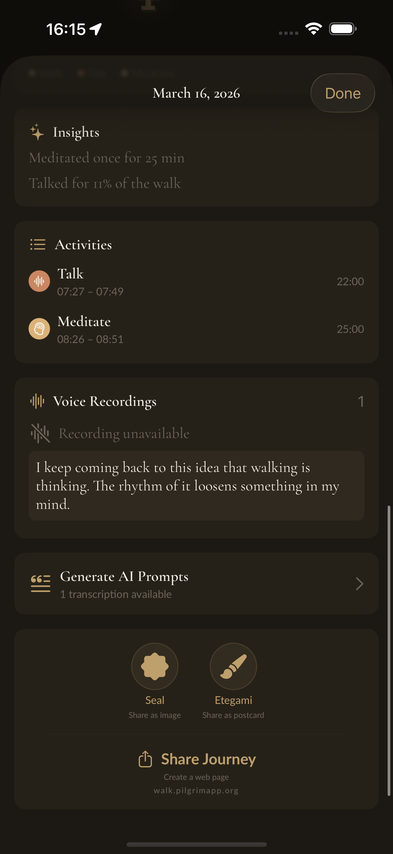 Voice transcription and activity timeline